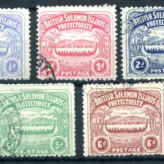 Solomon Islands 1907 "Large canoes". Fine used set ...