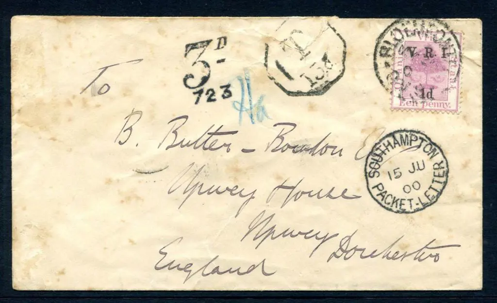 South Africa 1900 OFS "VRI" ovptd 1d mauve on ... Image 1++