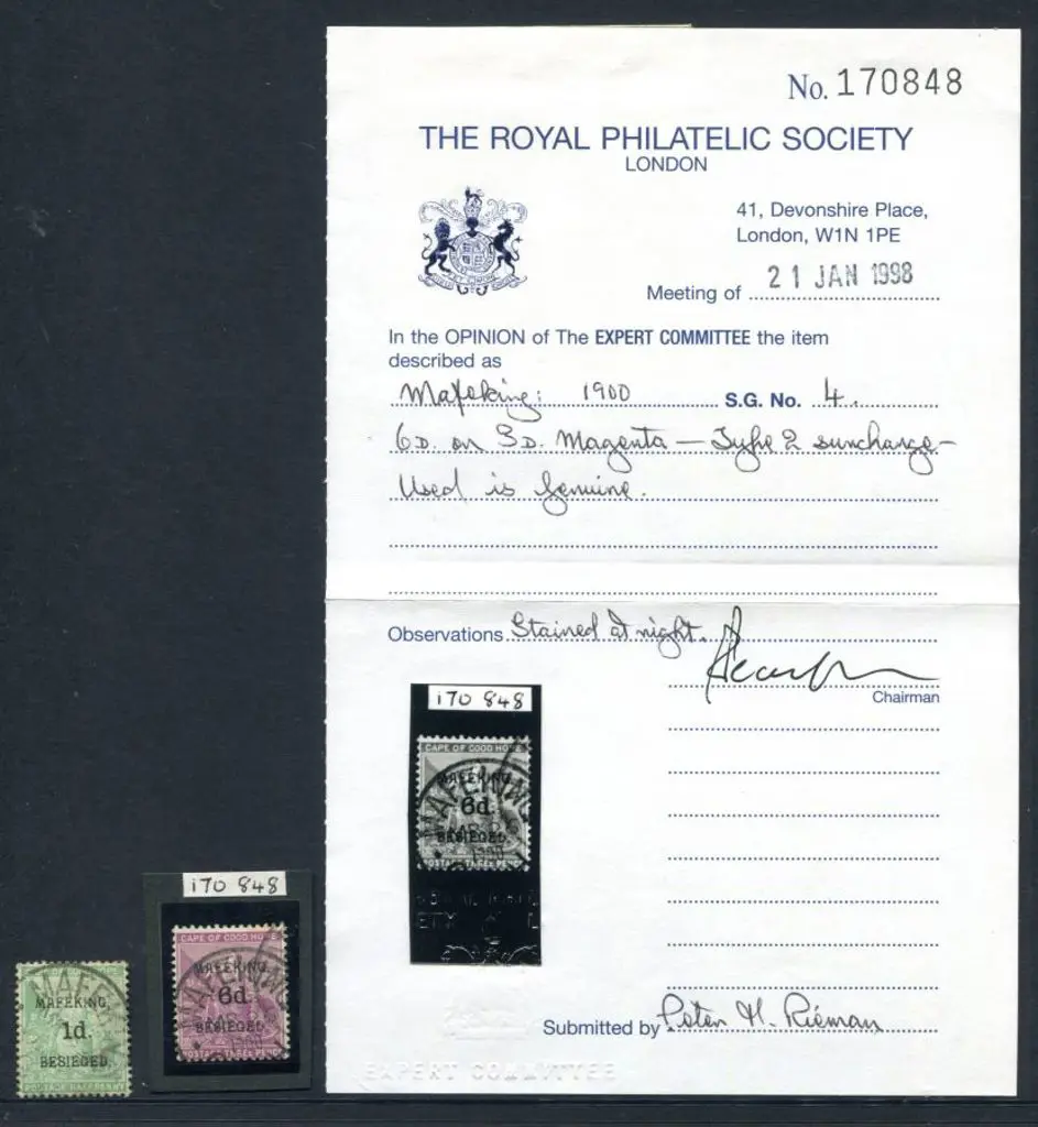 South Africa - Mafeking Siege 1900 1d on ½d & 6d ... Image 1++