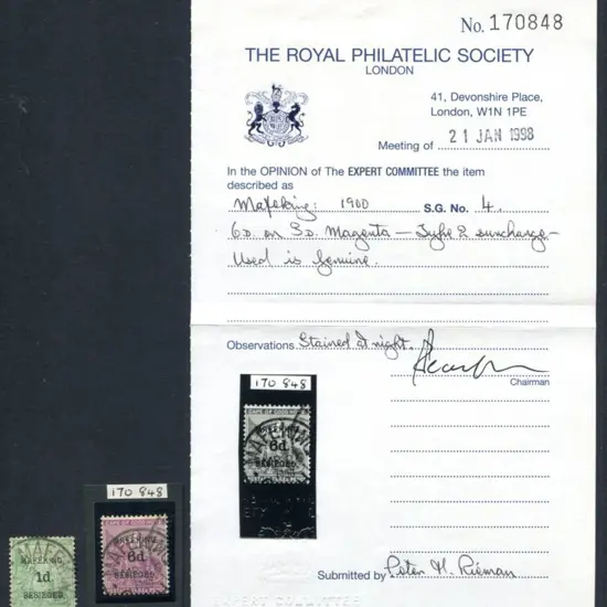 South Africa - Mafeking Siege 1900 1d on ½d & 6d ...