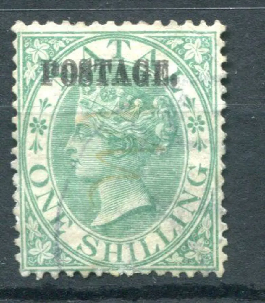South Africa - Natal 1869 1/- green QV with ... Image 1++