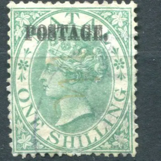 South Africa - Natal 1869 1/- green QV with ...