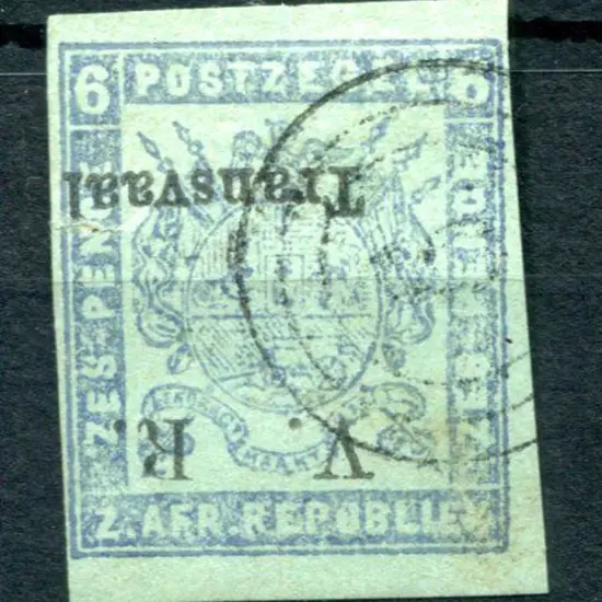 South Africa - Transvaal 1877/79 6d blue on green ...