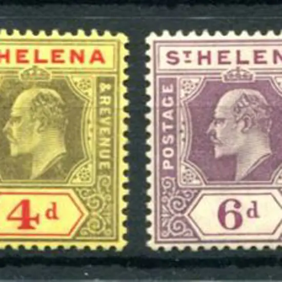 St Helena 1908/11 KEVII set of 4 to 10/- plus 4d & ...