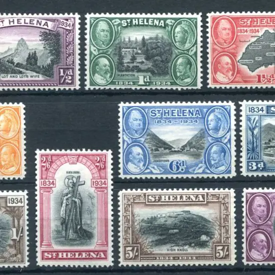 St Helena 1934 ½d to 10/- Centenary. Fresh MLH. SG ...