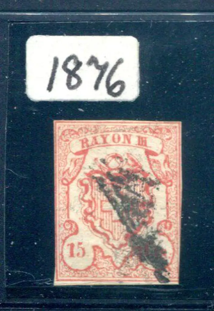 Switzerland 1852 15c vermilion imperf with close ... Image 1++