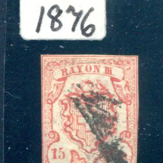 Switzerland 1852 15c vermilion imperf with close ...
