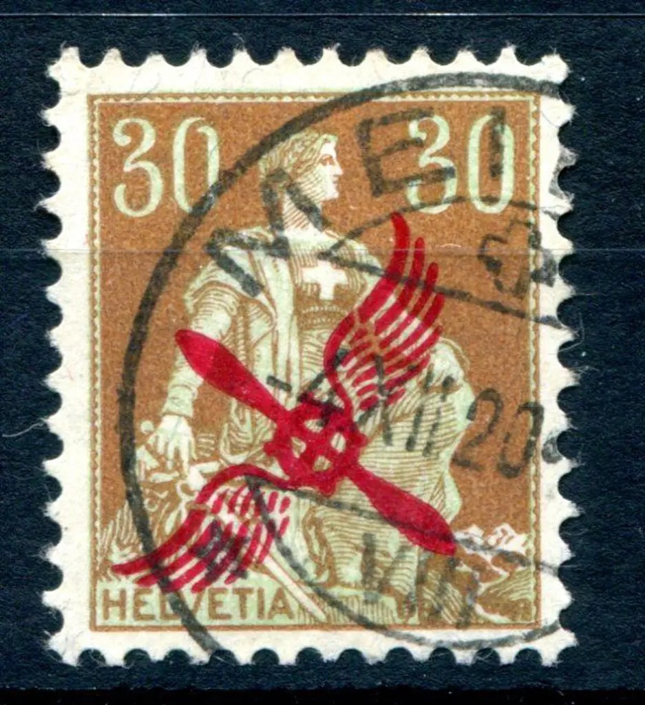 Switzerland 1919 30¢ Air with cds of 4/12/20. ... Image 1++