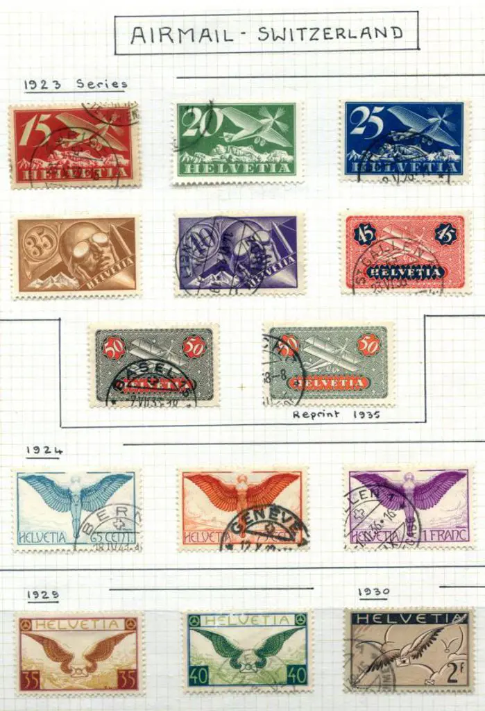 Switzerland 1923/40 Airmails simplified set of 14. ... Image 1++