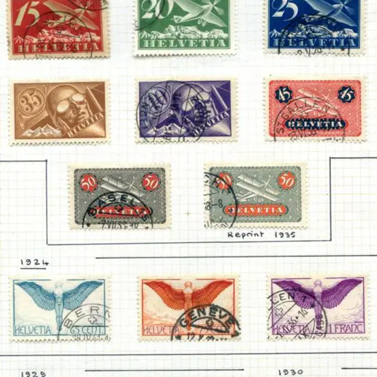 Switzerland 1923/40 Airmails simplified set of 14. ...