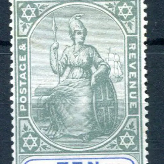 Trinidad 1896/1906 10/- green & ultramarine. Fresh ...