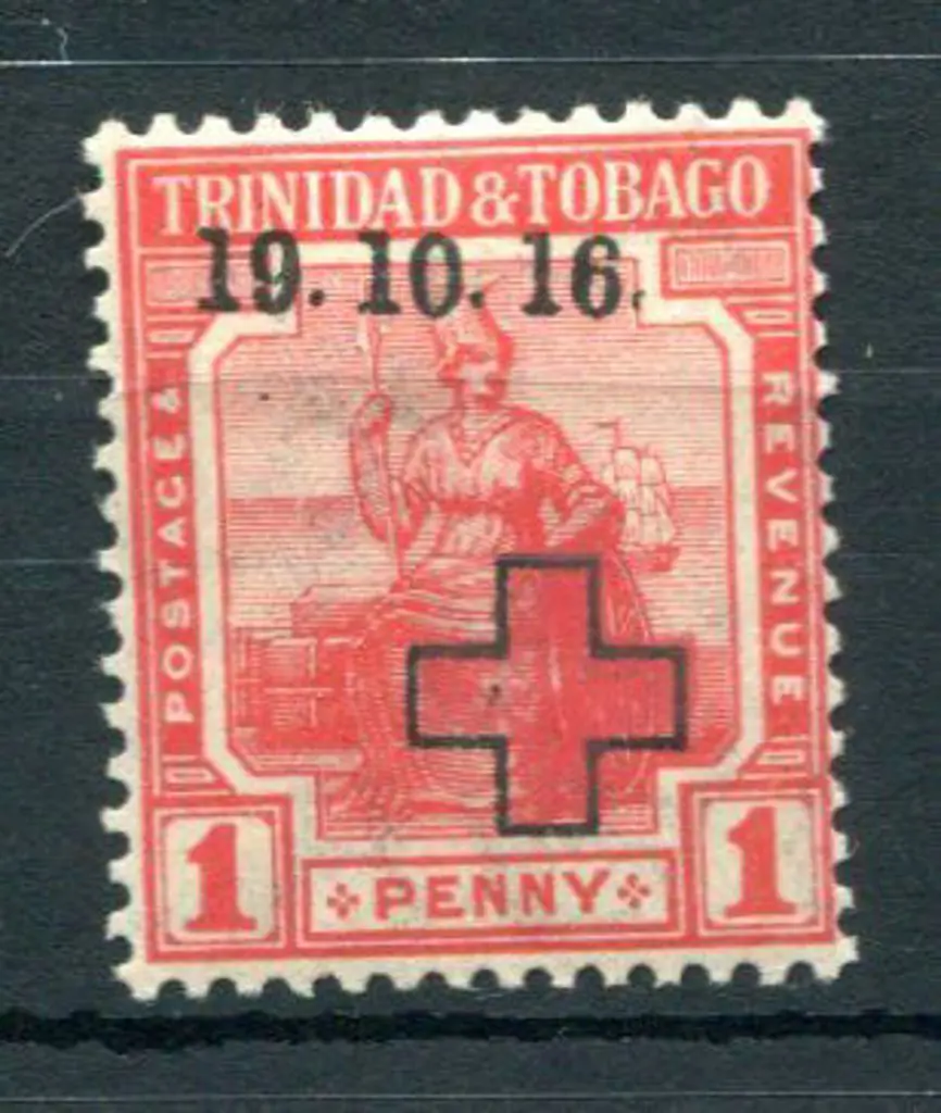 Trinidad & Tobago 1916 1d scarlet with "19-10-16." ... Image 1++