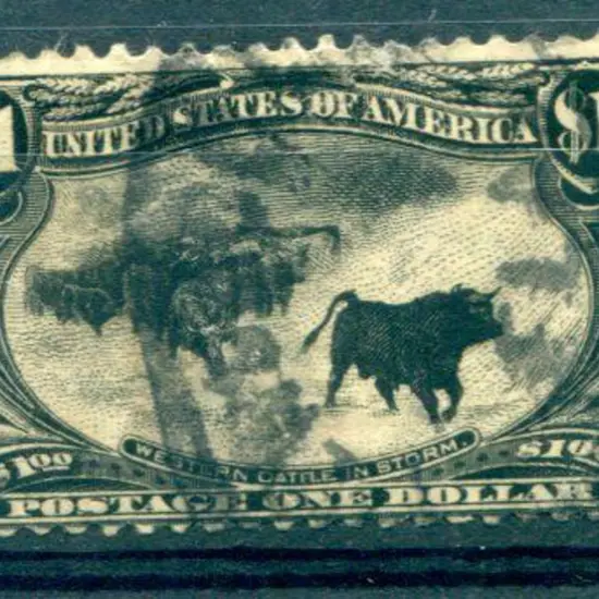 USA 1898 $1 black Trans-Mississippi "Cattle in a ...