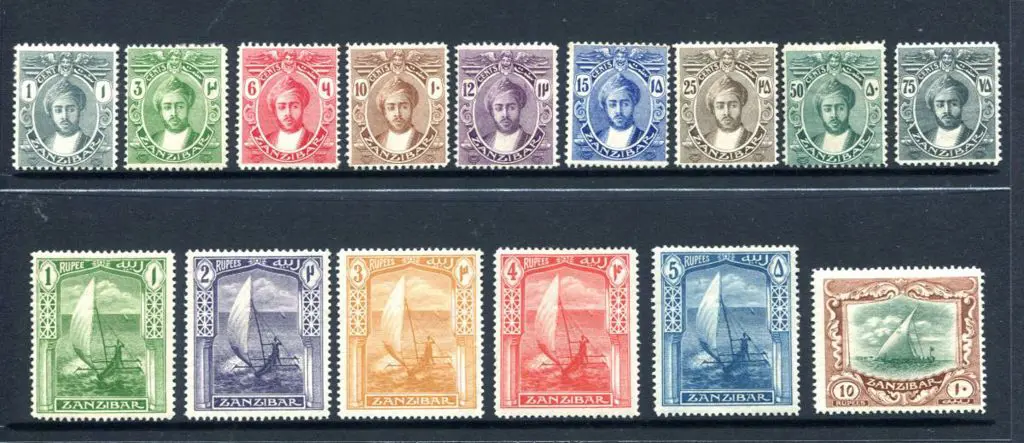 Zanzibar 1913 Sultan, Canoe & Dhow with mult ... Image 1++