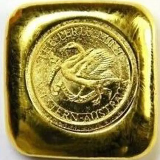 1987 1oz Perth Mint Bullion ingot with left facing ...
