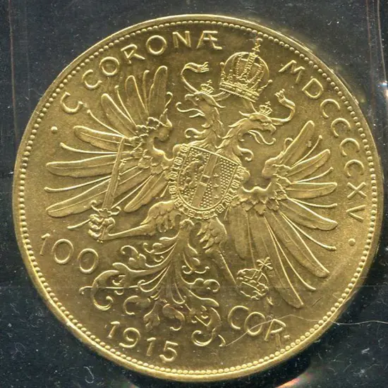 Austria 100 Corona restrike 1oz gold coin. Unc