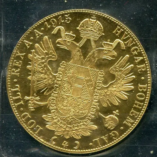 Hungary 1915 4 Ducat gold restrike. 13.97g ...