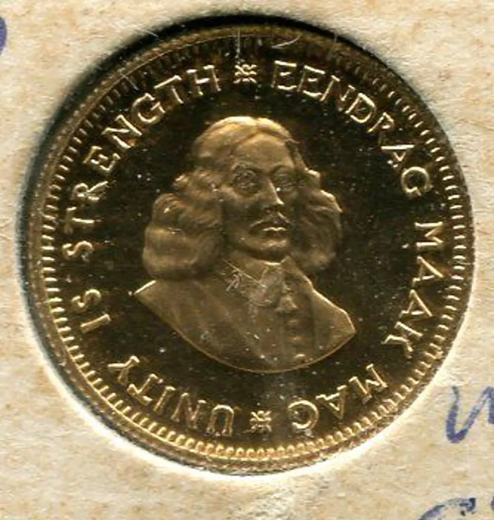 South Africa 1973 1 rand gold proof. 4g Image 1++