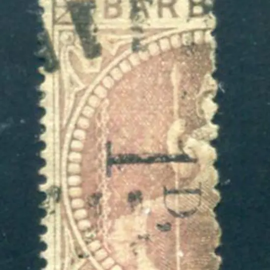 Bahamas 1878 5/- dull rose bisect with "1d" with ...