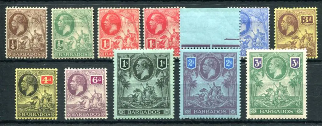 Bahamas 1912/16 KGV to 3/-. MLH, 4d & 1/- creased ... Image 1++