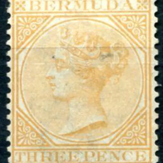 Bermuda 1865/1903 3d yellow-buff, wmk crown CC. ...