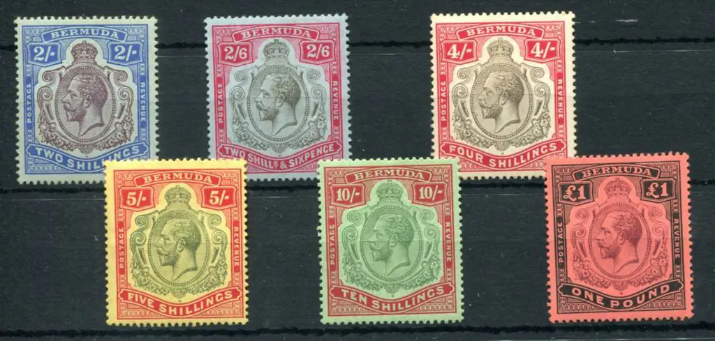 Bermuda 1918/22 KGV high value set to £1 with MCA ... Image 1++