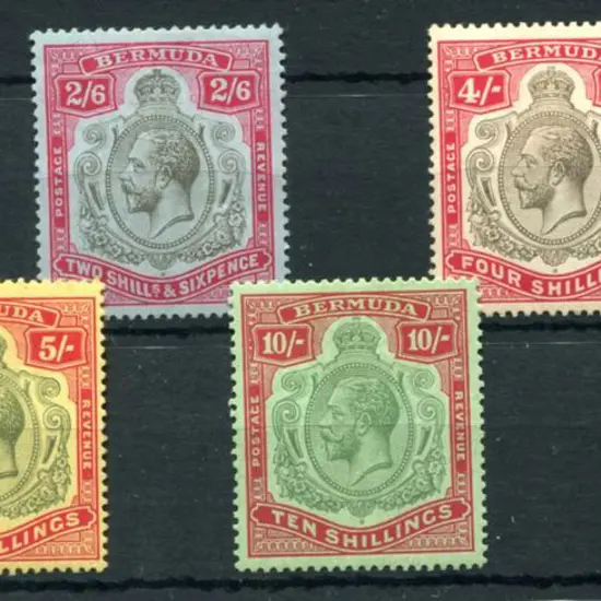 Bermuda 1918/22 KGV high value set to £1 with MCA ...