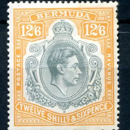 Bermuda 1938/53 12/6d deep grey & brownish-orange. ...