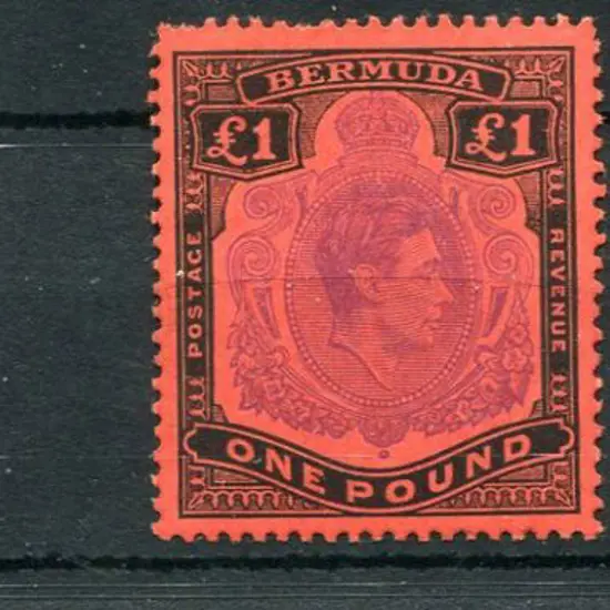 Bermuda 1938/53 £1 deep reddish-purple & black on ...