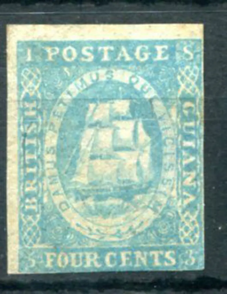 British Guiana 1853/55 4¢ pale blue. MLH with ... Image 1++