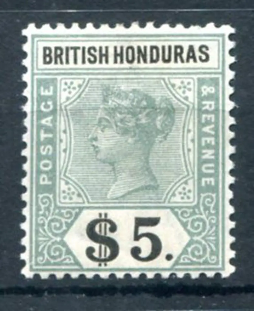 British Honduras 1899 $5 green & black. Fresh MLH. ... Image 1++