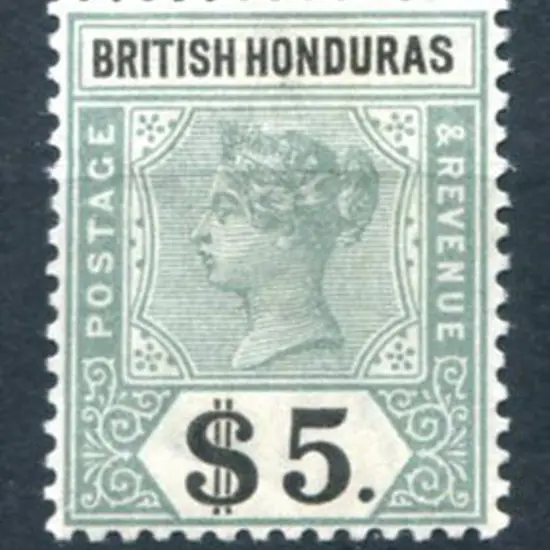 British Honduras 1899 $5 green & black. Fresh MLH. ...