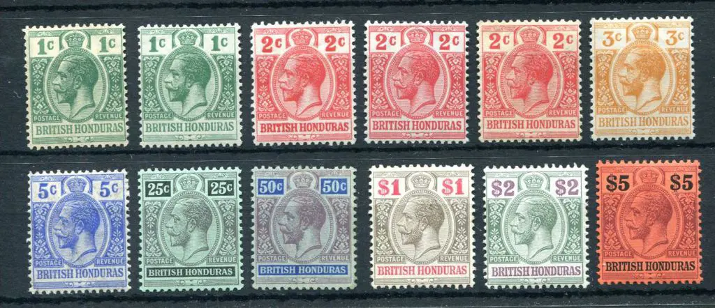 British Honduras 1913/24 KGV MCA wmk set to $5 ... Image 1++