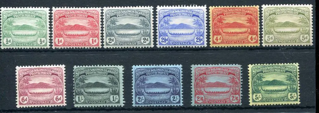 British Solomon Islands 1908/11 "Small canoes" ... Image 1++