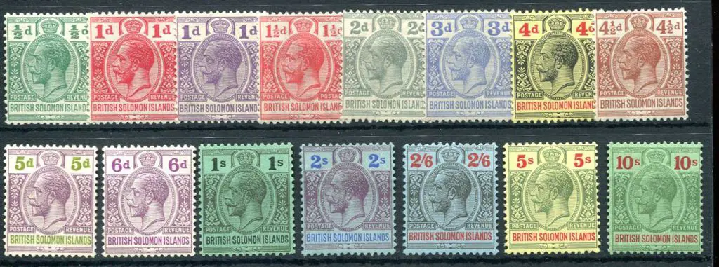 British Solomon Islands 1922/31 KGV set to 10/- in ... Image 1++