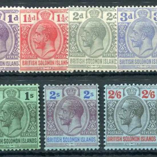 British Solomon Islands 1922/31 KGV set to 10/- in ...