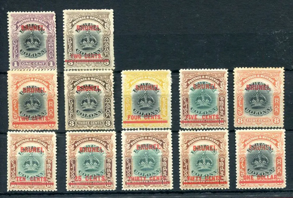 Brunei 1906 "BRUNEI" surcharge ovpts in red on ... Image 1++