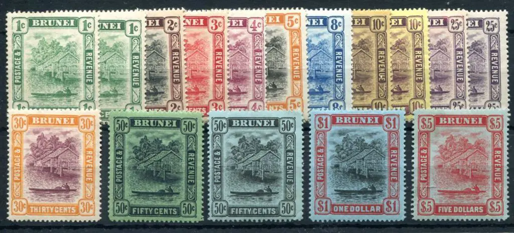 Brunei 1908/22 Brunei River, MCA wmk set to $5 ... Image 1++