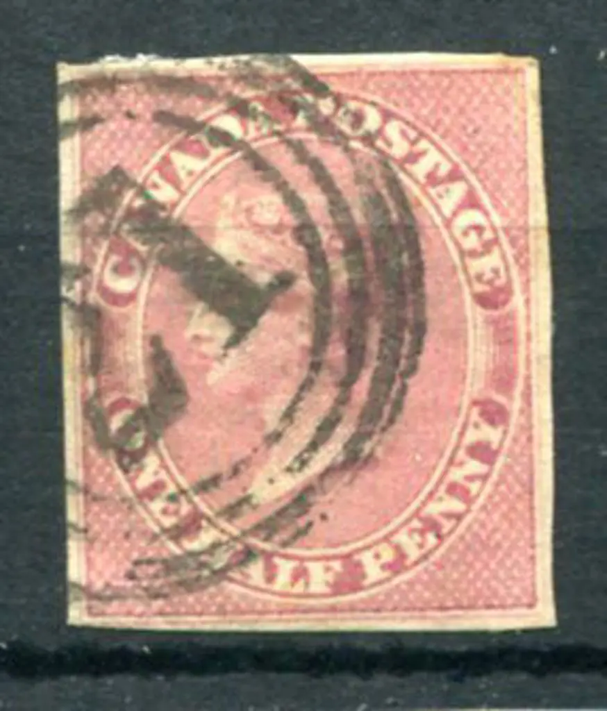 Canada 1852/57 ½d deep rose imperf with clear ... Image 1++