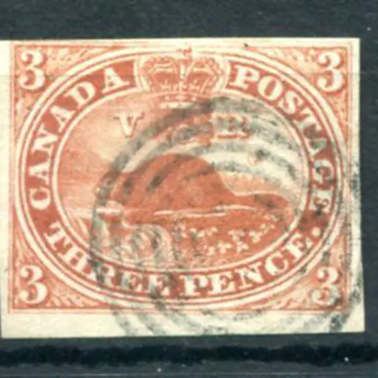 Canada 1852/57 3d brown red with close to huge ...