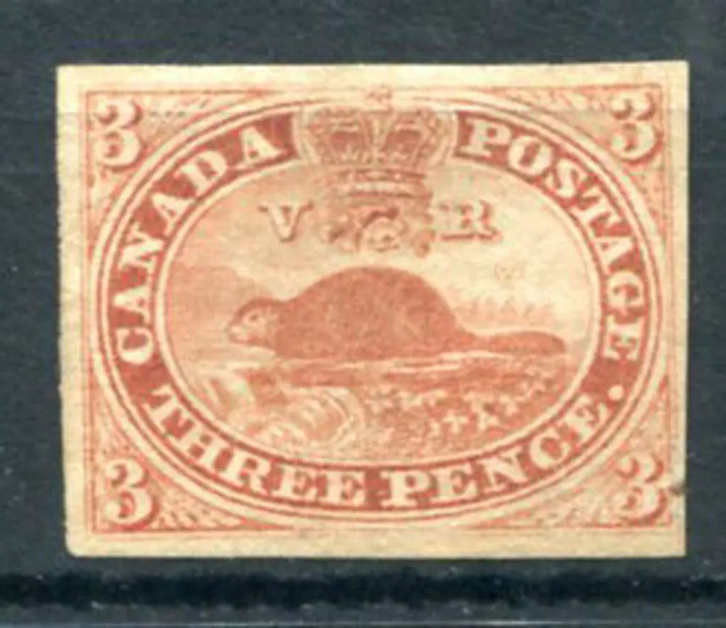 Canada 1852/57 3d brown-red imperf on wove paper ... Image 1++
