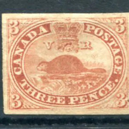 Canada 1852/57 3d brown-red imperf on wove paper ...