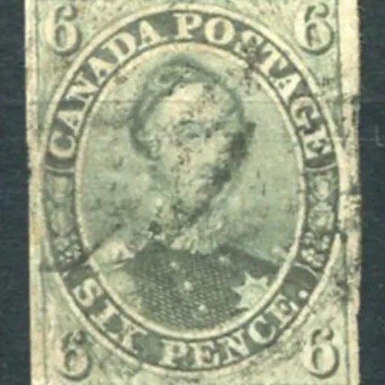 Canada 1852/57 6d Prince Albert in greenish-grey ...