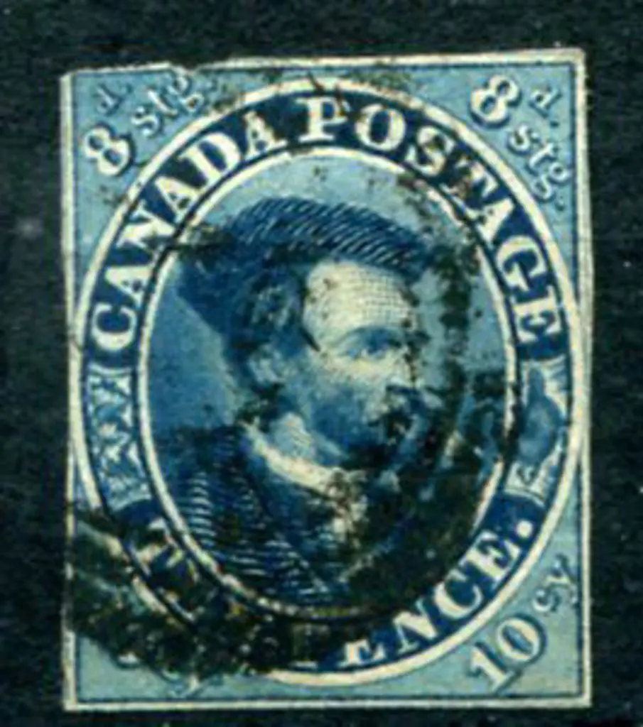 Canada 1852/57 10d deep blue imperf with close ... Image 1++