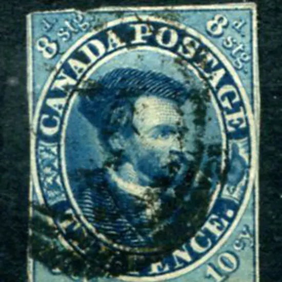 Canada 1852/57 10d deep blue imperf with close ...