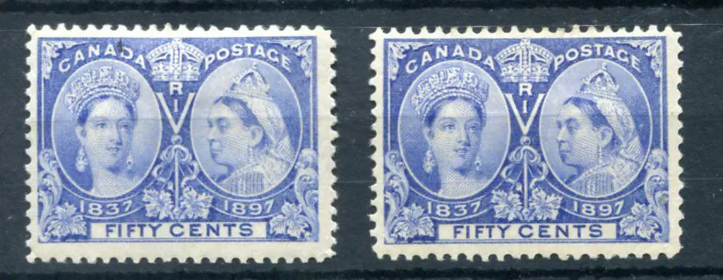 Canada 1897 50¢ pale & bright ultramarine shades ... Image 1++