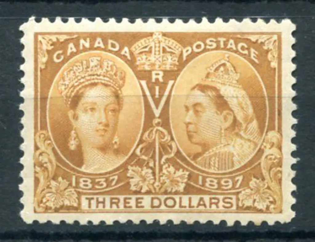 Canada 1897 $3 bistre Jubilee. MH with hinge ... Image 1++