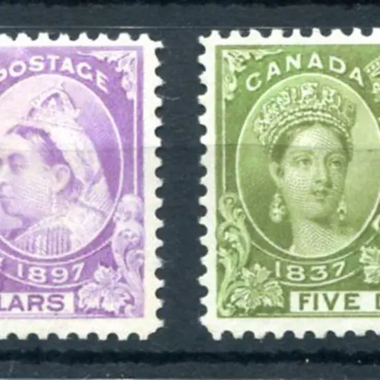 Canada 1897 $4 violet & $5 olive green Jubilee. ...