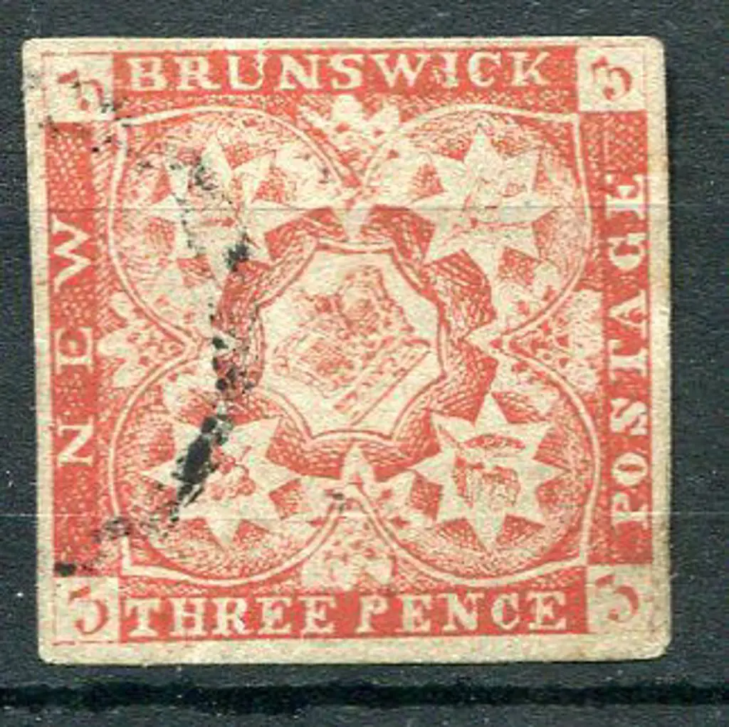Canada-New Brunswick 1851/60 3d dull red with 4 ... Image 1++