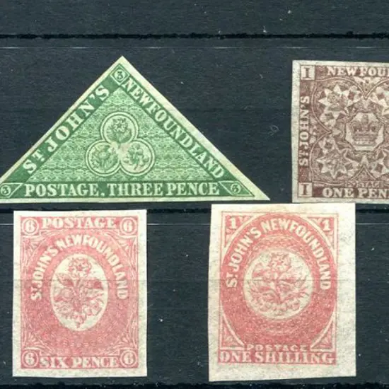 Canada-Newfoundland 1857 1d MNG, 1860 3d MLH, 1862 ...